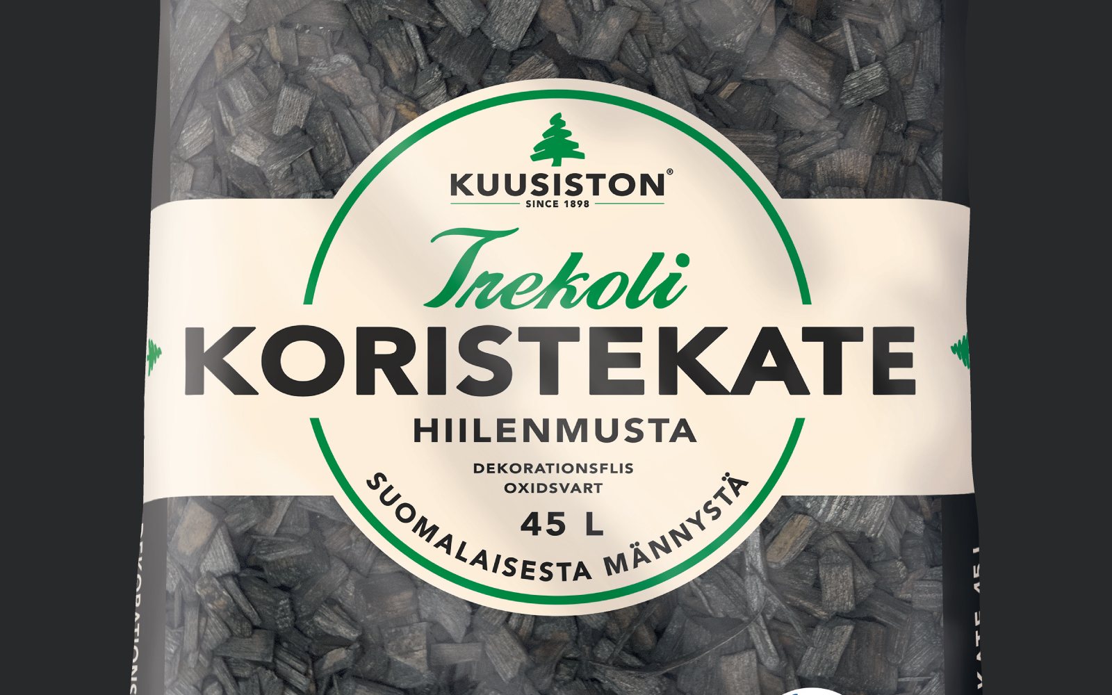 Kuusisto Trekoli Koristekate hiilen musta