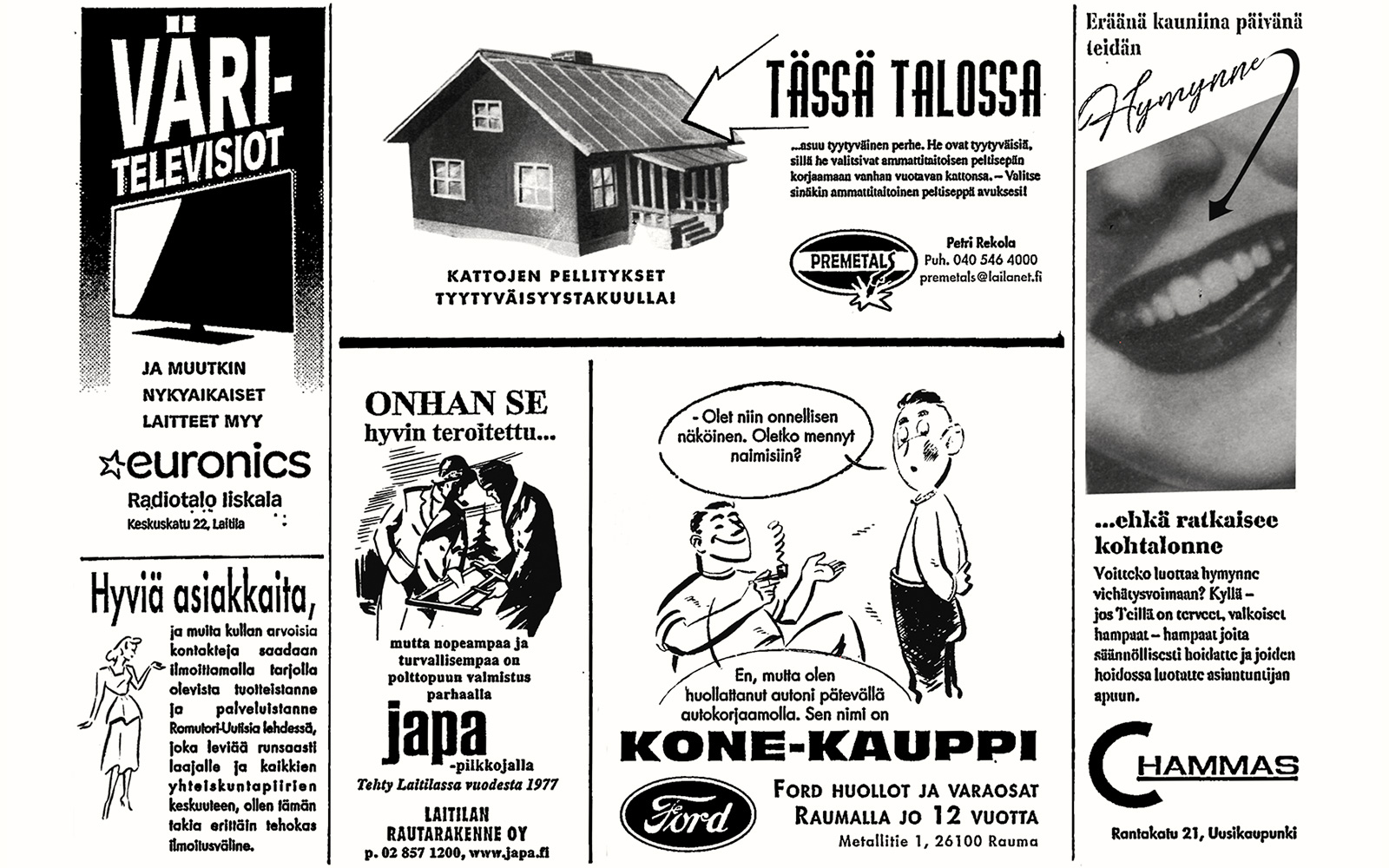 VT8 Romutori Uutisia -lehden mainoksia